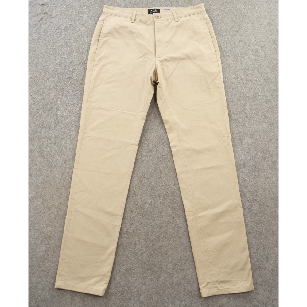 APC Pants Womens 29 Beige High Rise Slim Straight Chinos Flat Front